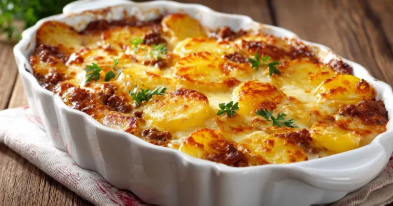 Ground beef casserole with potatoes