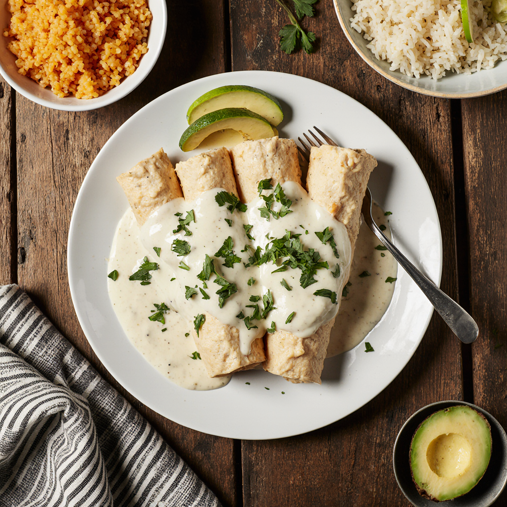 white chicken enchiladas